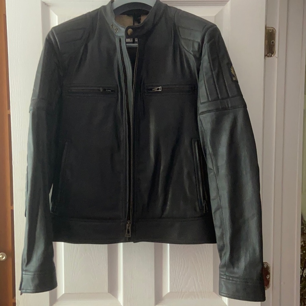 BELSTAFF BIKER WAXED JACKET BLACK SIZE 52 LARGE-XL NEW